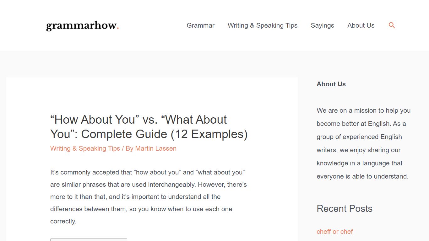 "How About You" vs. "What About You": Complete Guide (12 ... - Grammarhow